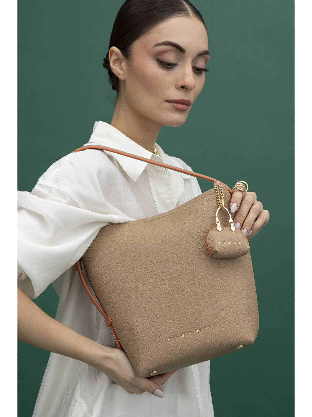 Sisley Kahverengi Kadin Kol Çantasi Camel SLY163