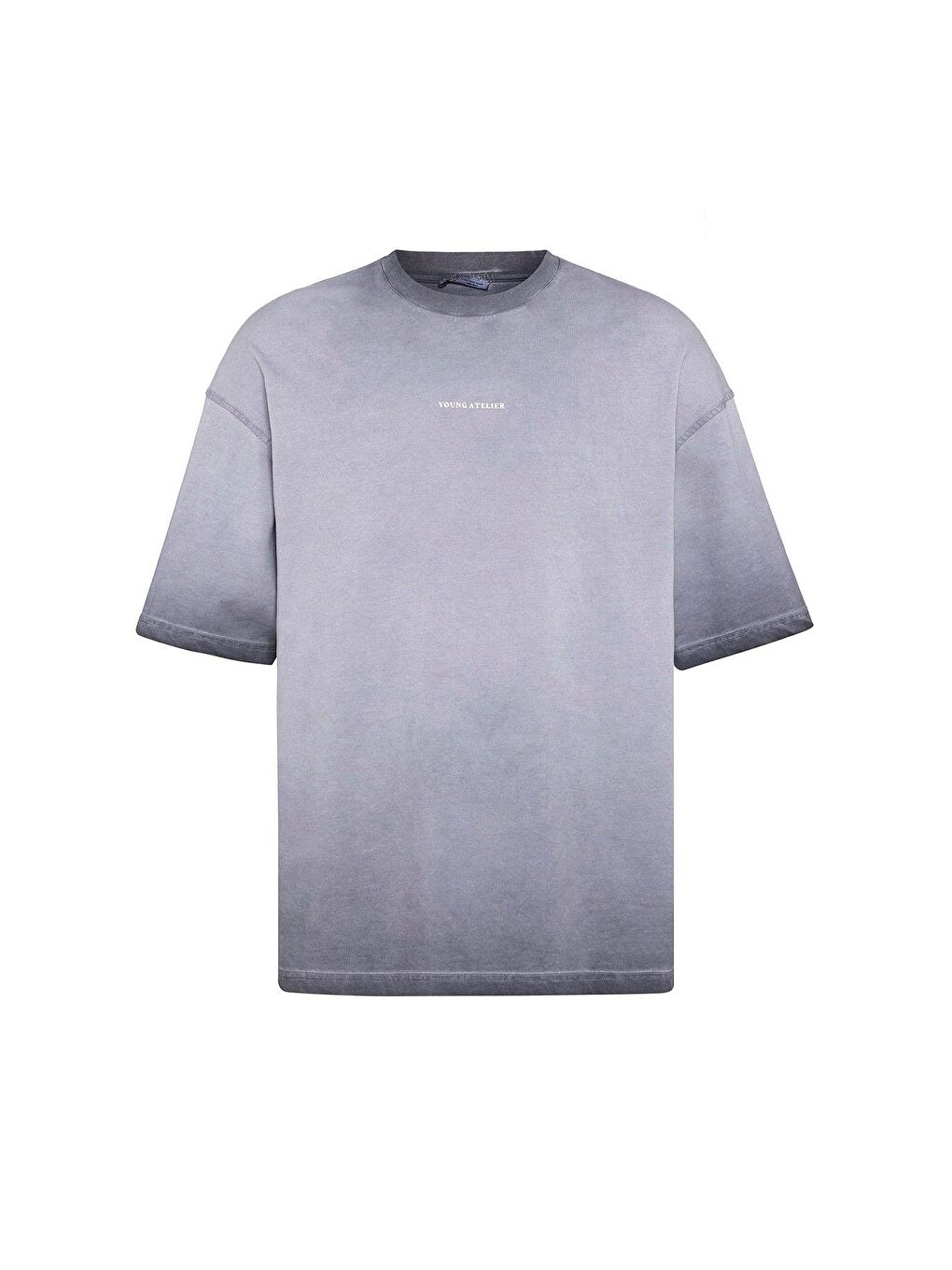 Yıkamalı Oversize Tişört Gri-1