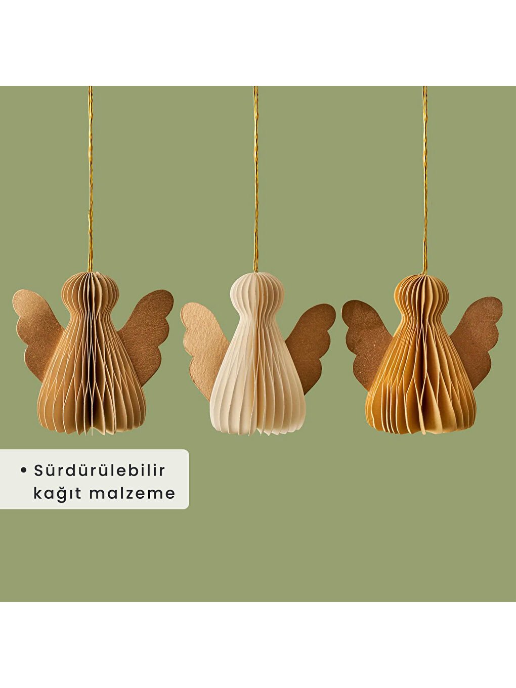 Karışık Angela Dekoratif Süs 3'lü (8 cm)