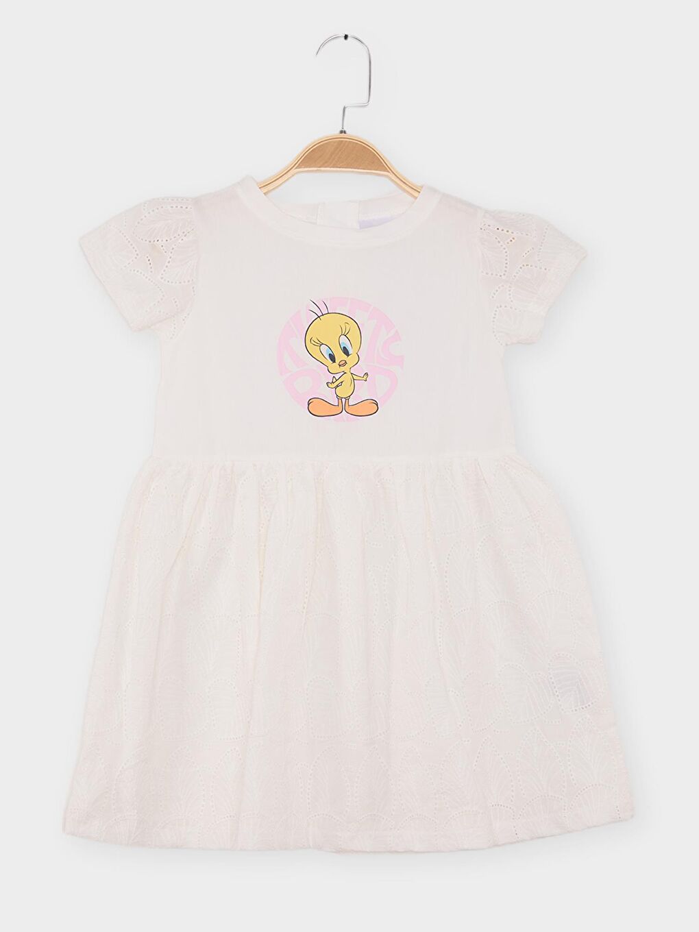 Ekru Looney Tunes Lisanslı Kız Çocuk Elbise 21896