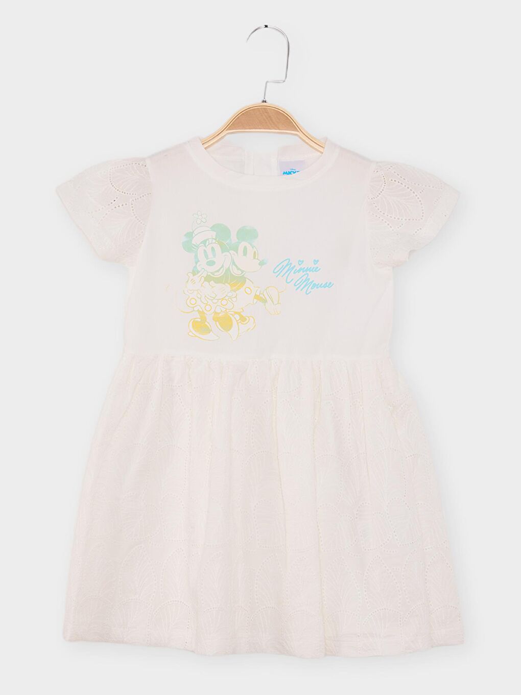 Ekru Minnie Mouse Lisanslı Kız Çocuk Elbise 21809
