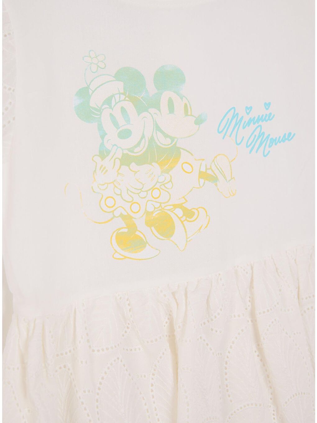 Ekru Minnie Mouse Lisanslı Kız Çocuk Elbise 21809-2