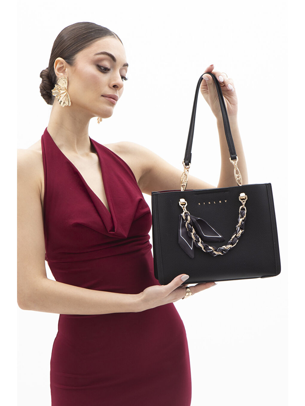 Siyah Kadin Kol Çantasi Si̇yah SLY201-2