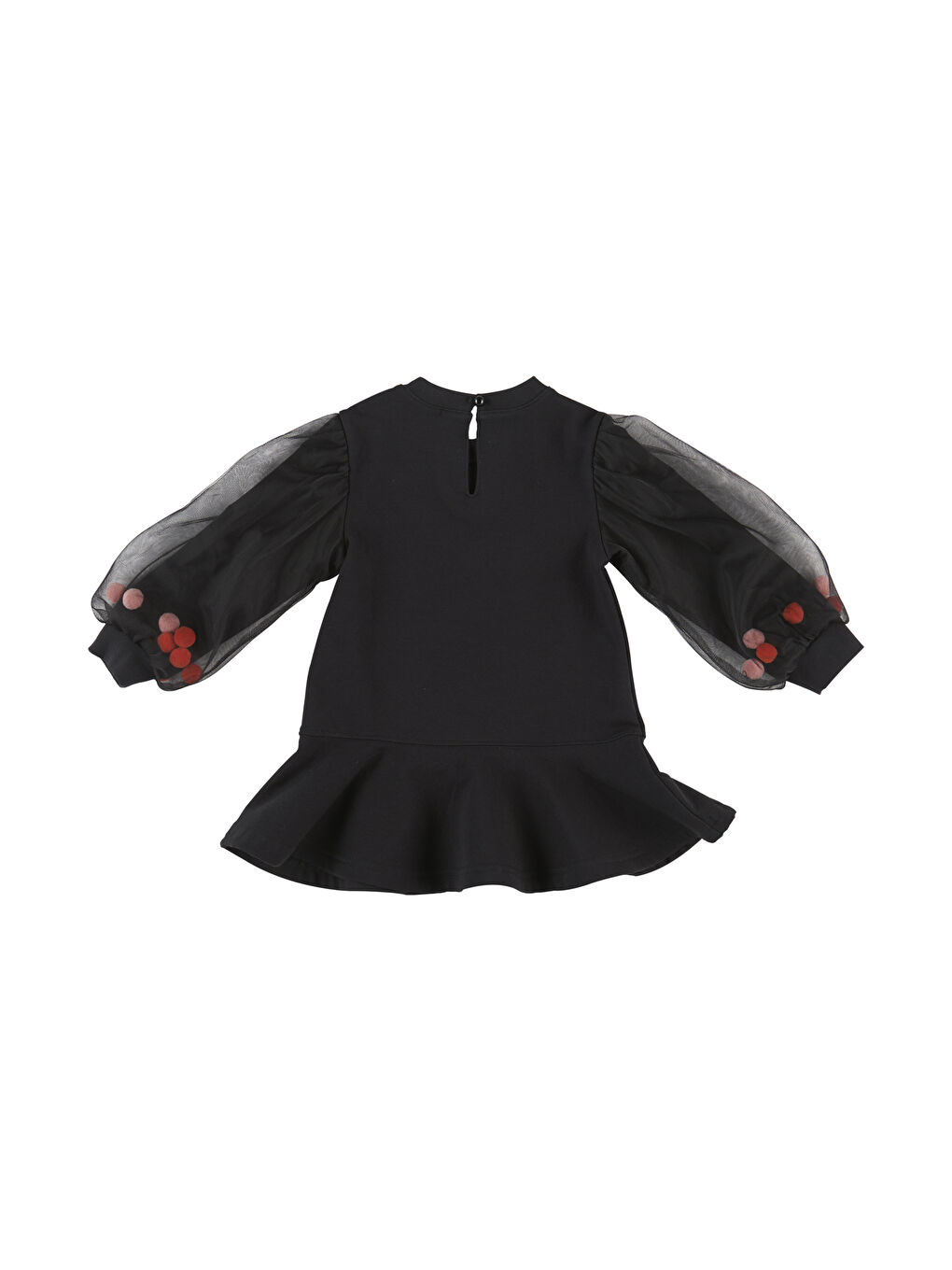 Siyah Kız Bebek Ponponlu Elbise-1