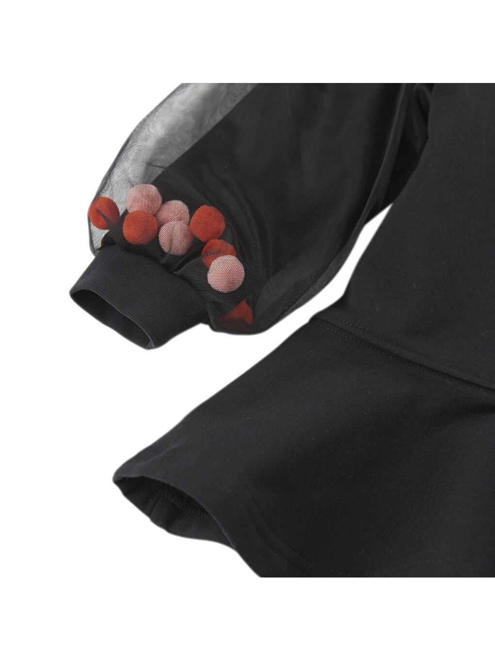 Siyah Kız Bebek Ponponlu Elbise-2