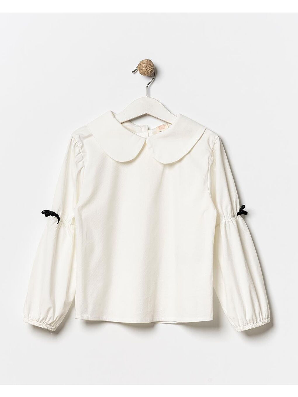 Kız Çocuk Pamuklu Bej Gömlek Yaka Elbiseli 2 Parça Elbise-1