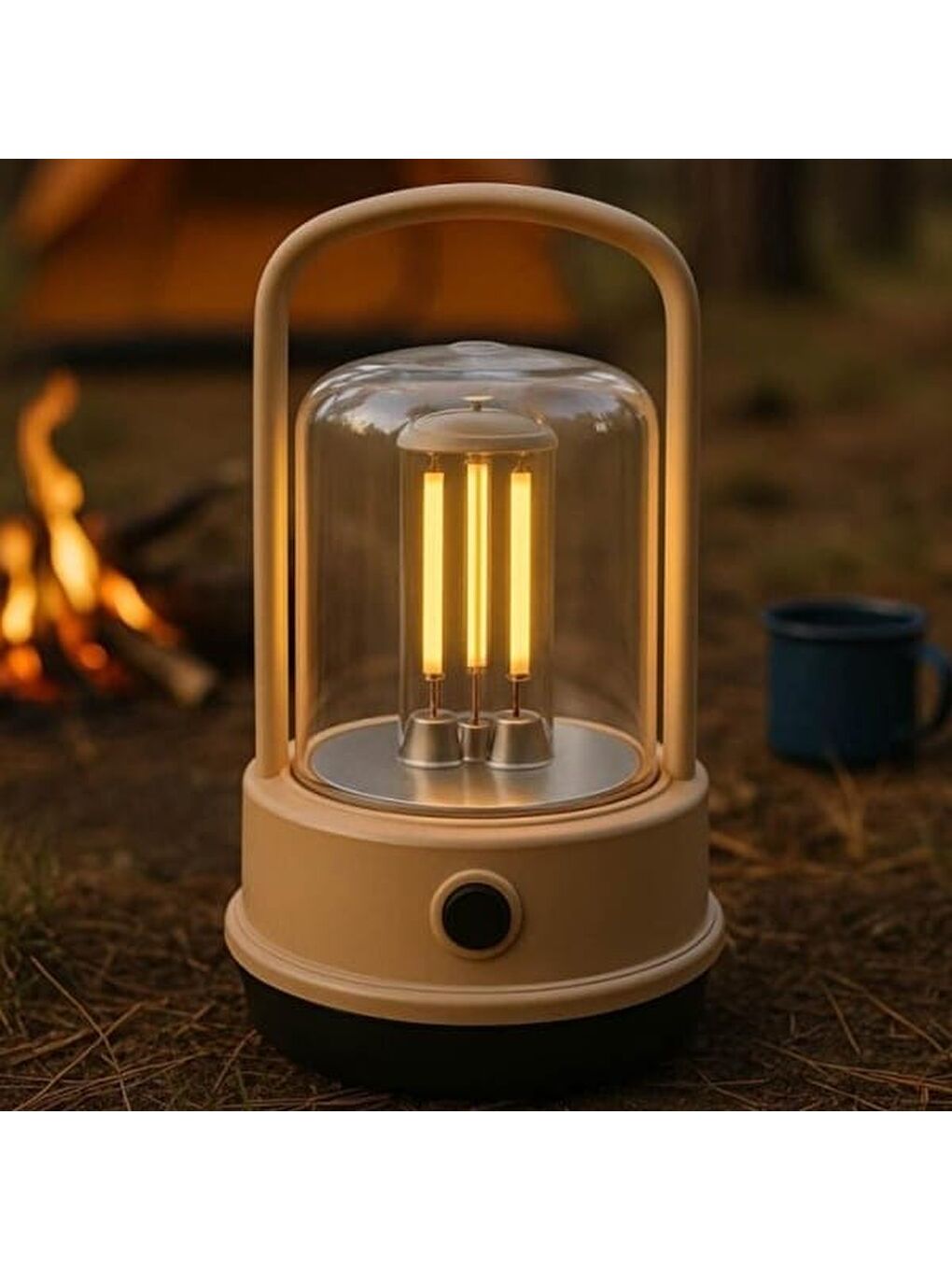 PT-382 USB Şarjlı Kamp Lambası - Bej-2