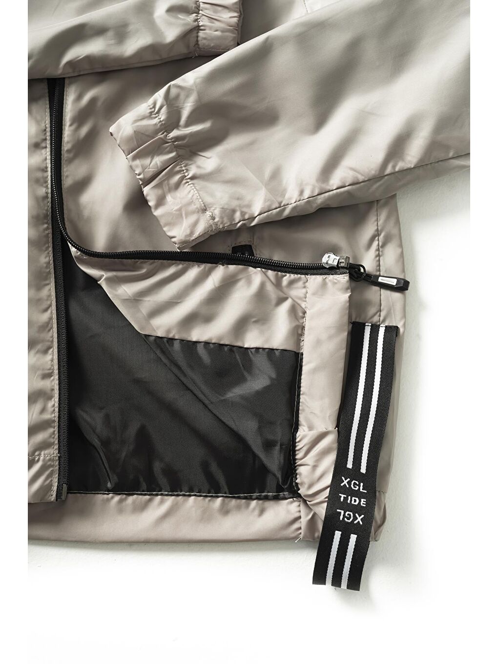 Bej Kapüşonlu Şu Geçirmez Erkek Çocuk Yağmurluk 5-14 Yaş-4