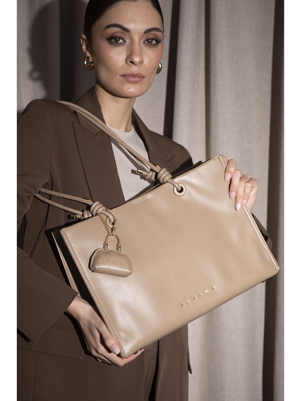 Bej Kadin Kol Çantasi Ten SLY167-1