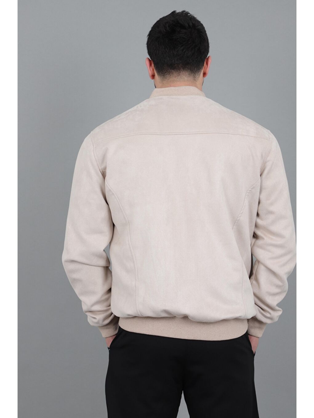 Ekru Kolej Yaka Bel Lastikli Süet Mevsimlik Mont BL 1711-60287-6