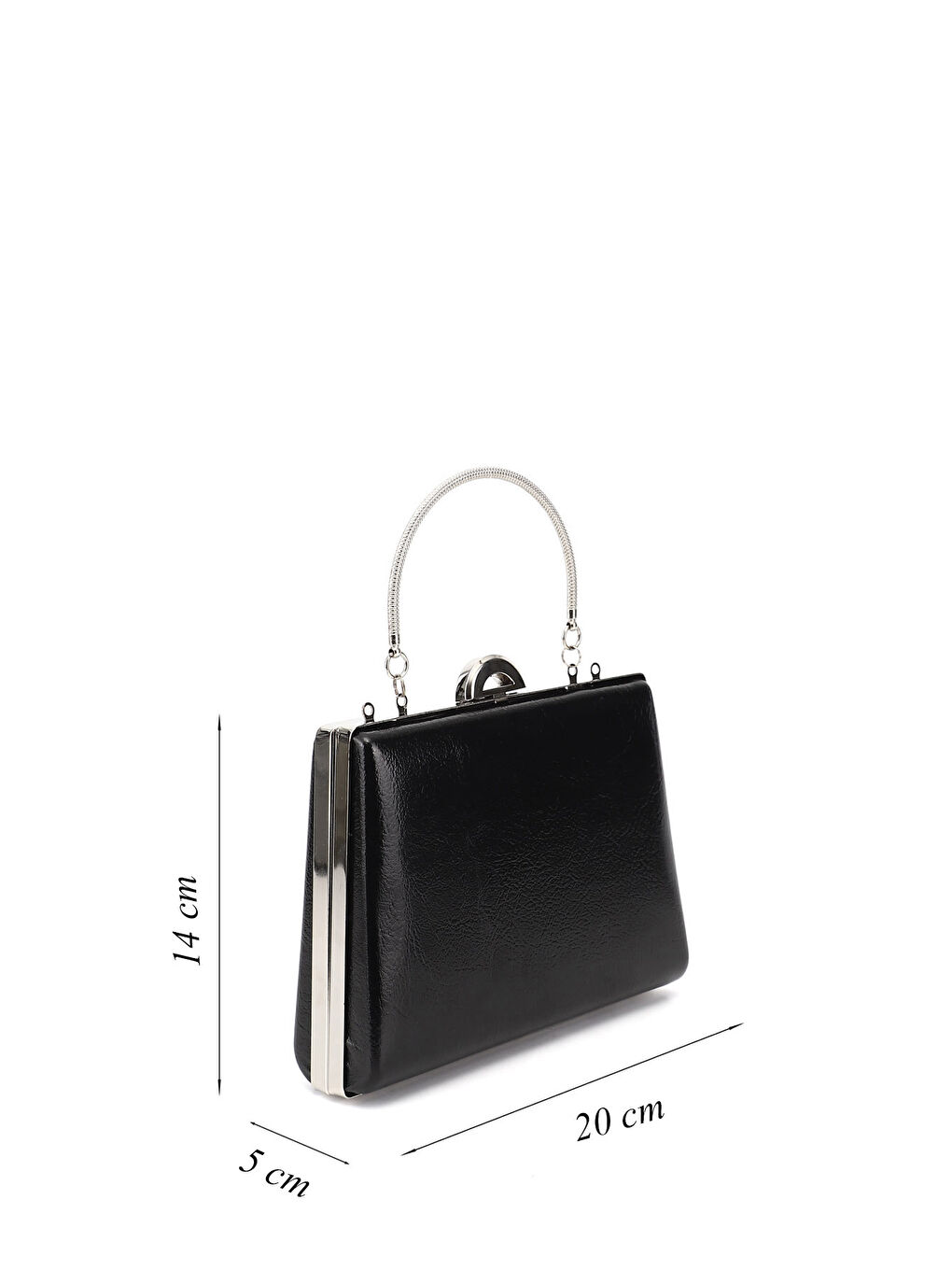 Siyah Kadın SİYAH Uzun Zincirli El Ve Omuz Askılı Abiye Çanta-1