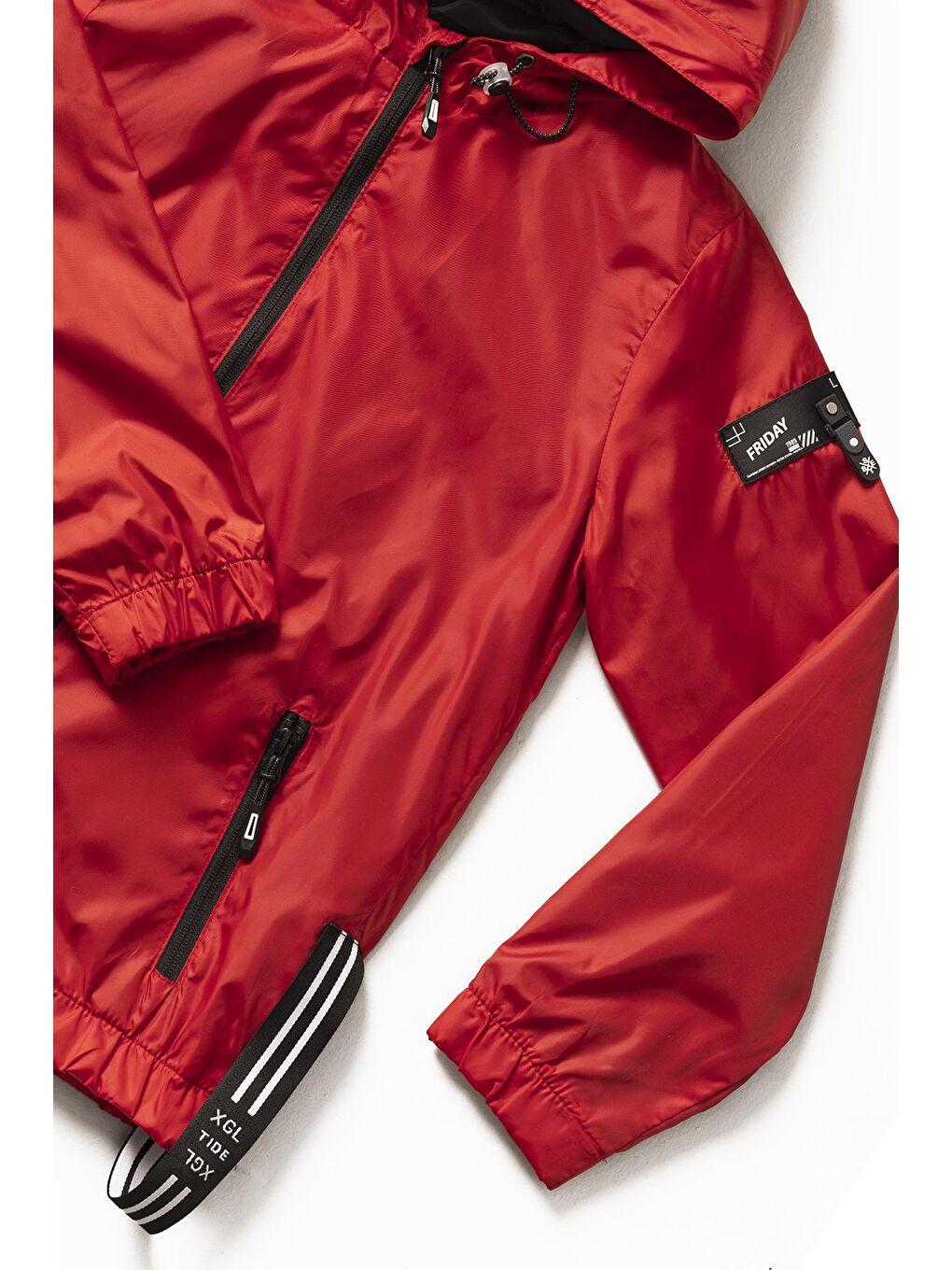 Kırmızı Kapüşonlu Şu Geçirmez Erkek Çocuk Yağmurluk 5-14 Yaş-4