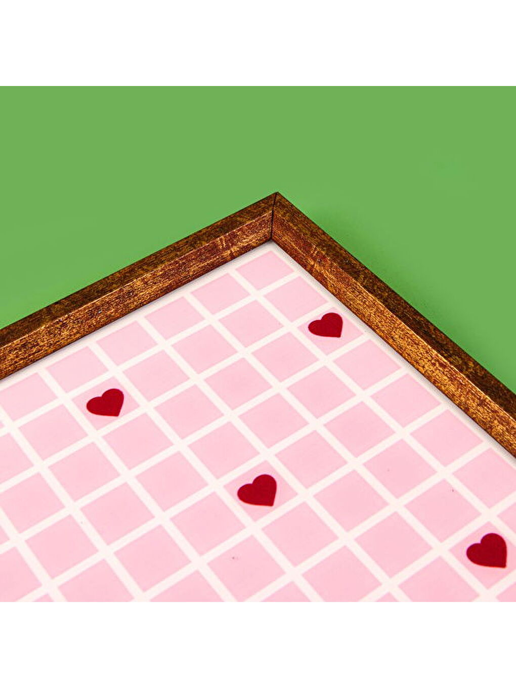 Karışık Deco Kırmızı Kalp Dekoratif Desenli Tepsi - Kırmızı / Pembe - 28,5x41 cm-3