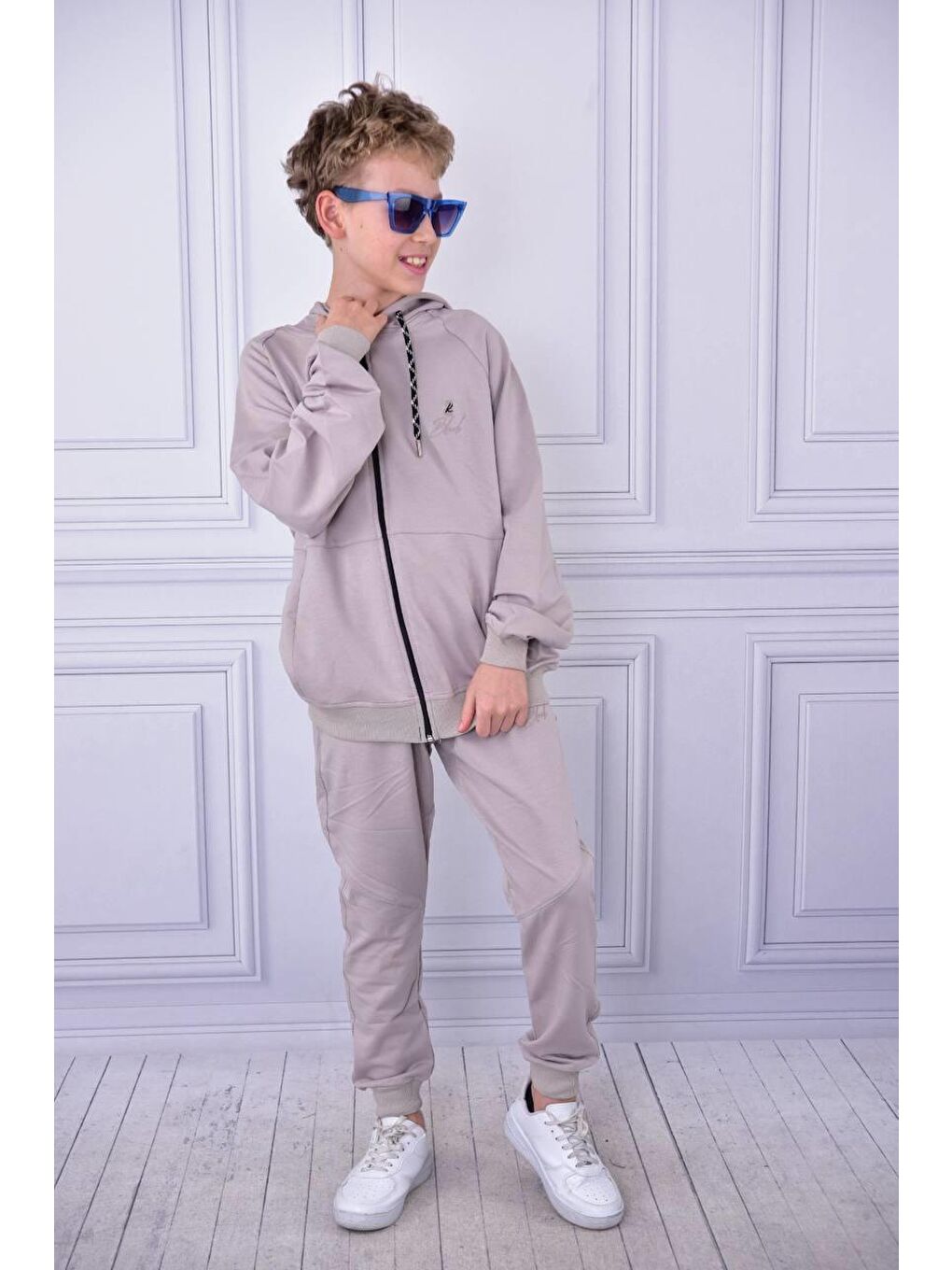 Pina Kids Taş Erkek Çocuk Fermuarlı Eşofman Takımı ESF.bk07 - 4