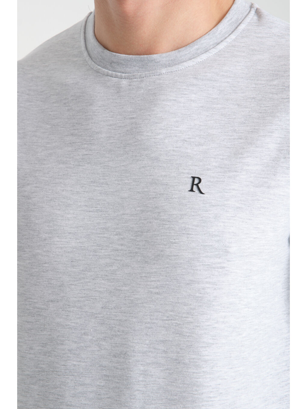 Gri Erkek Uzun Kol Bisiklet Yaka Sweatshirt 3206-3