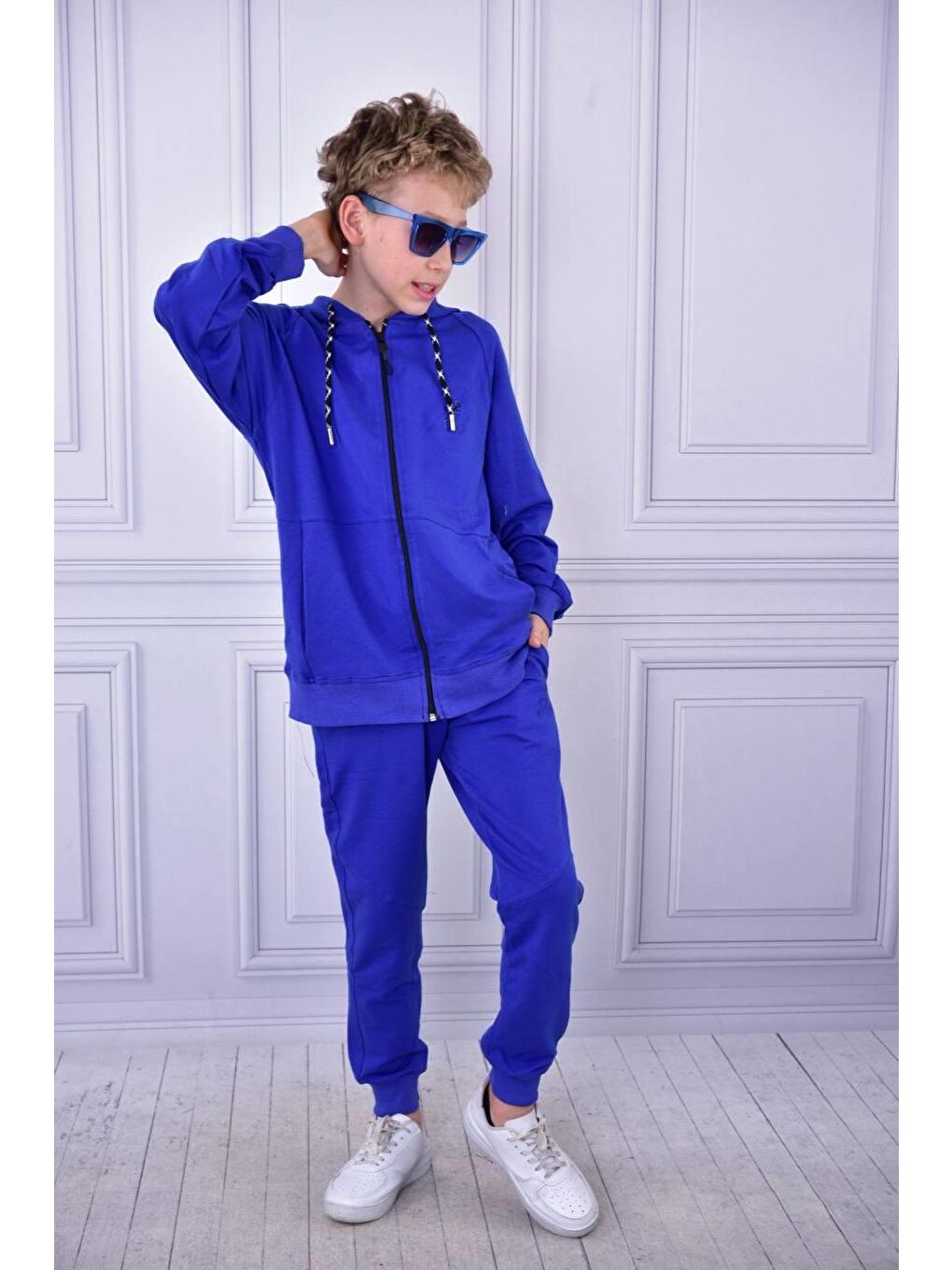 Pina Kids Saks Erkek Çocuk Fermuarlı Eşofman Takımı ESF.bk07