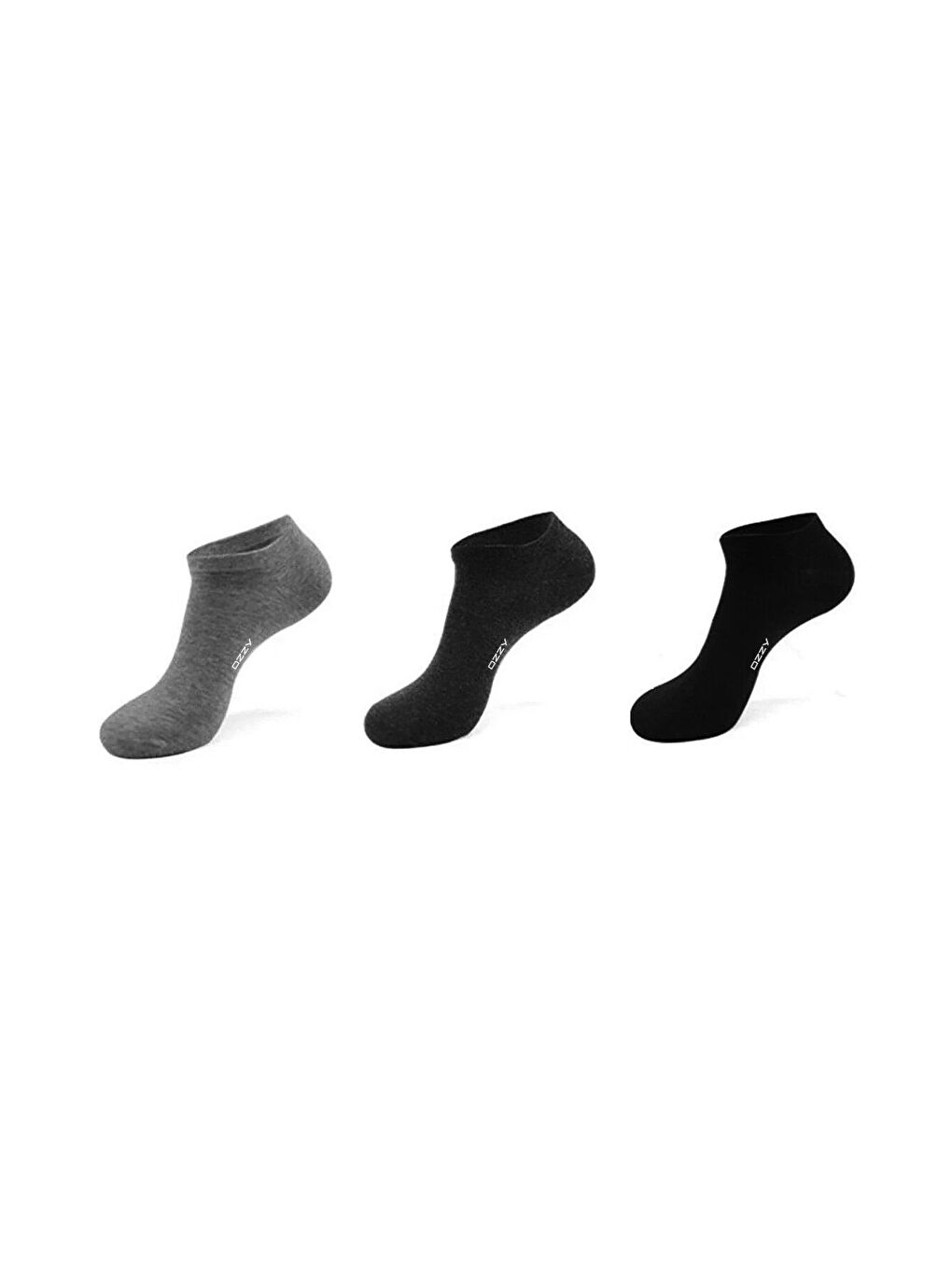 OZZY SOCKS Siyah 3 lü Unisex Dikişsiz Patik