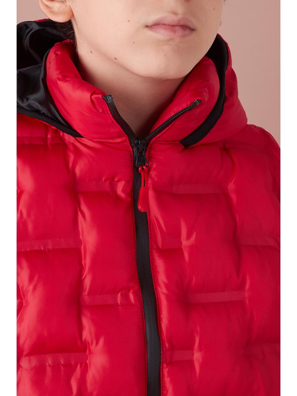 Kırmızı Erkek Çocuk Desenli Kapüşonlu Şişme Yelek 14582-3