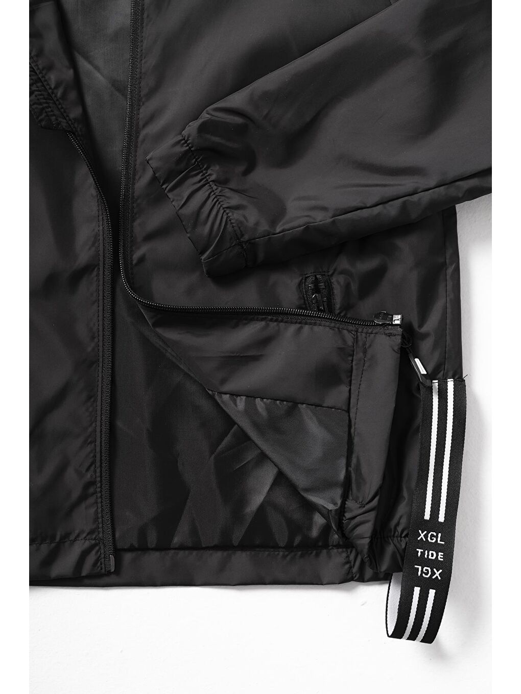 Siyah Kapüşonlu Şu Geçirmez Erkek Çocuk Yağmurluk 5-14 Yaş-5