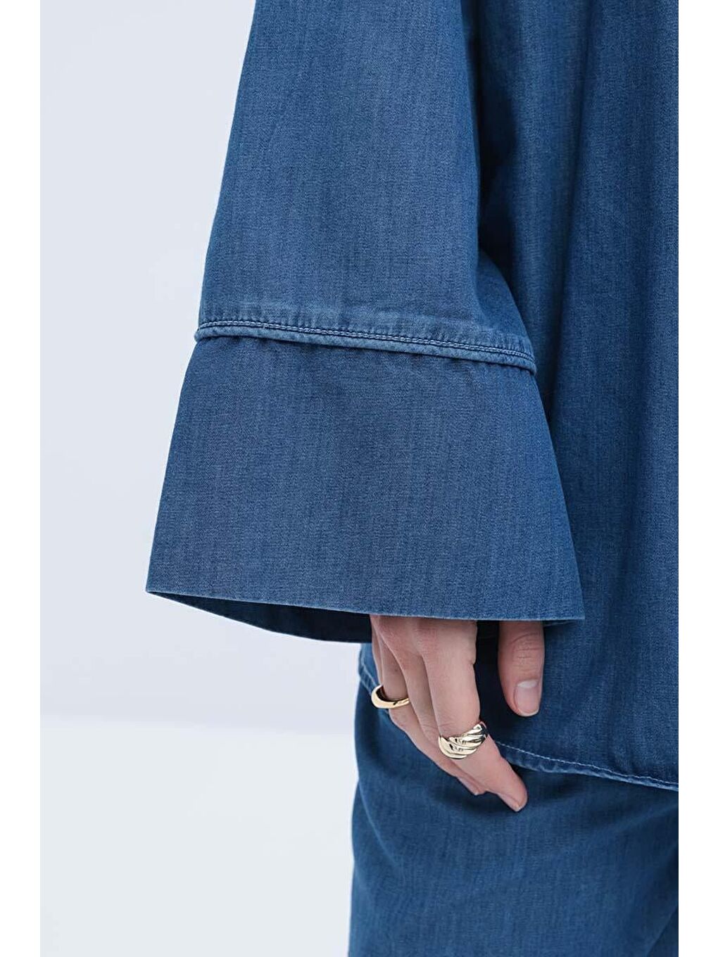 Koyu Mavi-Bel Bağlamalı Pantolonlu Takım-4