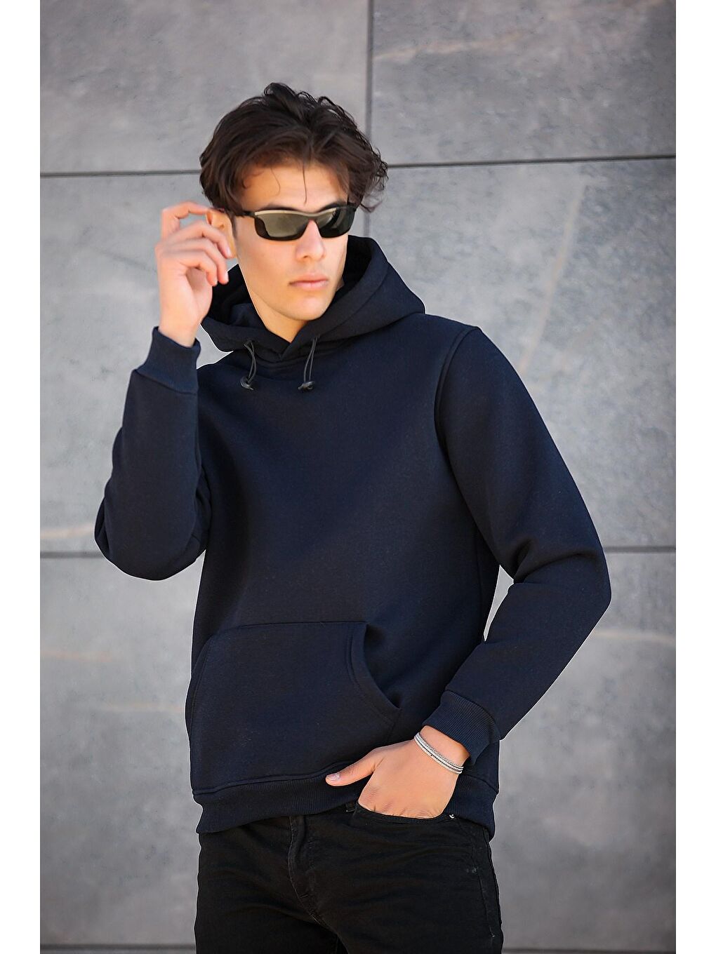 Miron Lacivert Ready Nakışlı Sweatshirt Regular Fit-Lacivert - 3