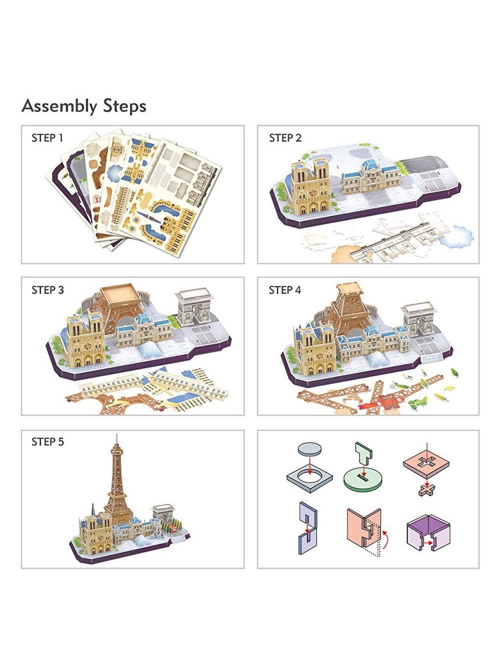 Cubic Fun Karışık 3D 114 Parça Puzzle City Line Paris - 3