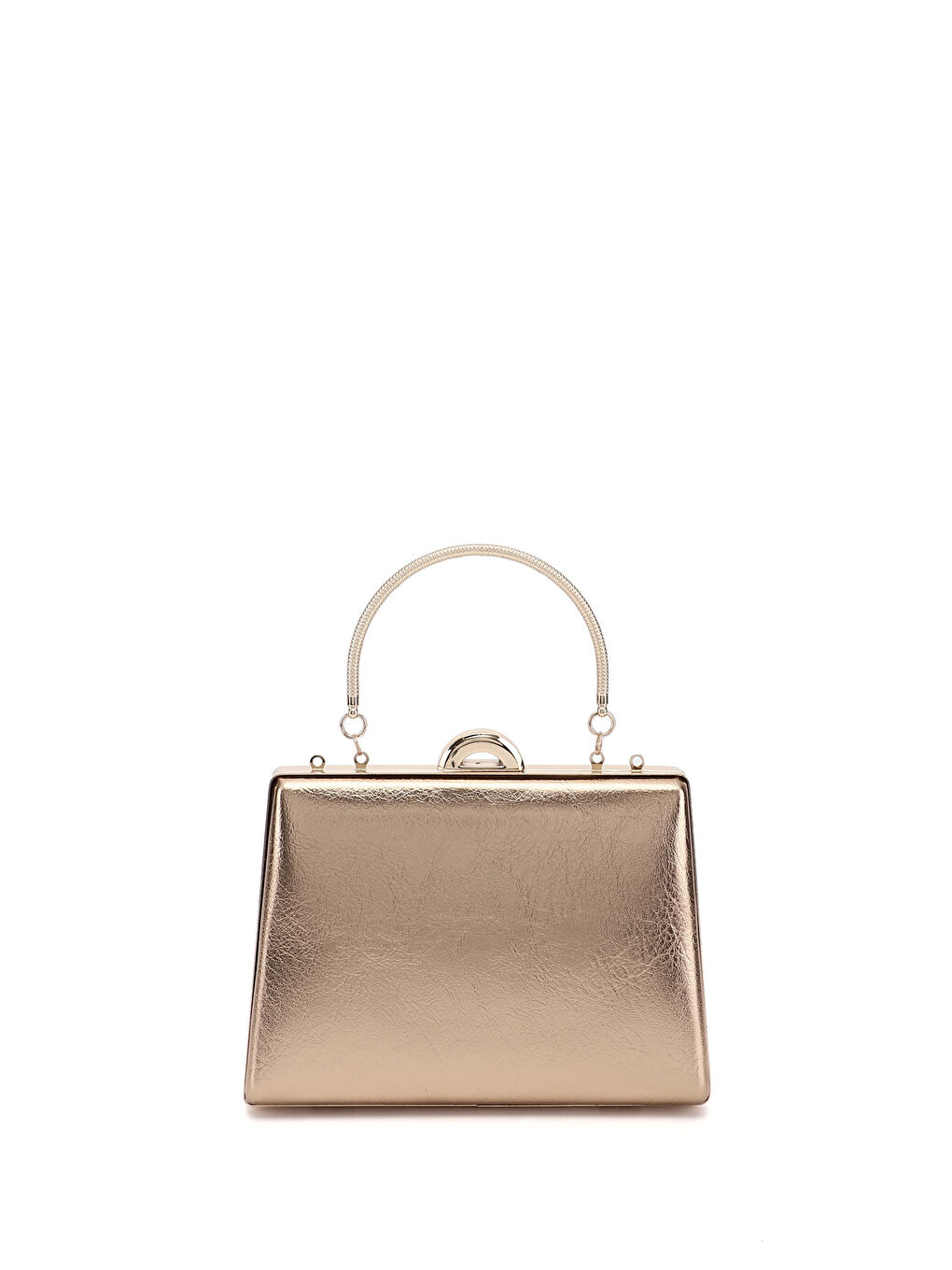 Sarı Kadın BRONZ Uzun Zincirli El Ve Omuz Askılı Abiye Çanta-3