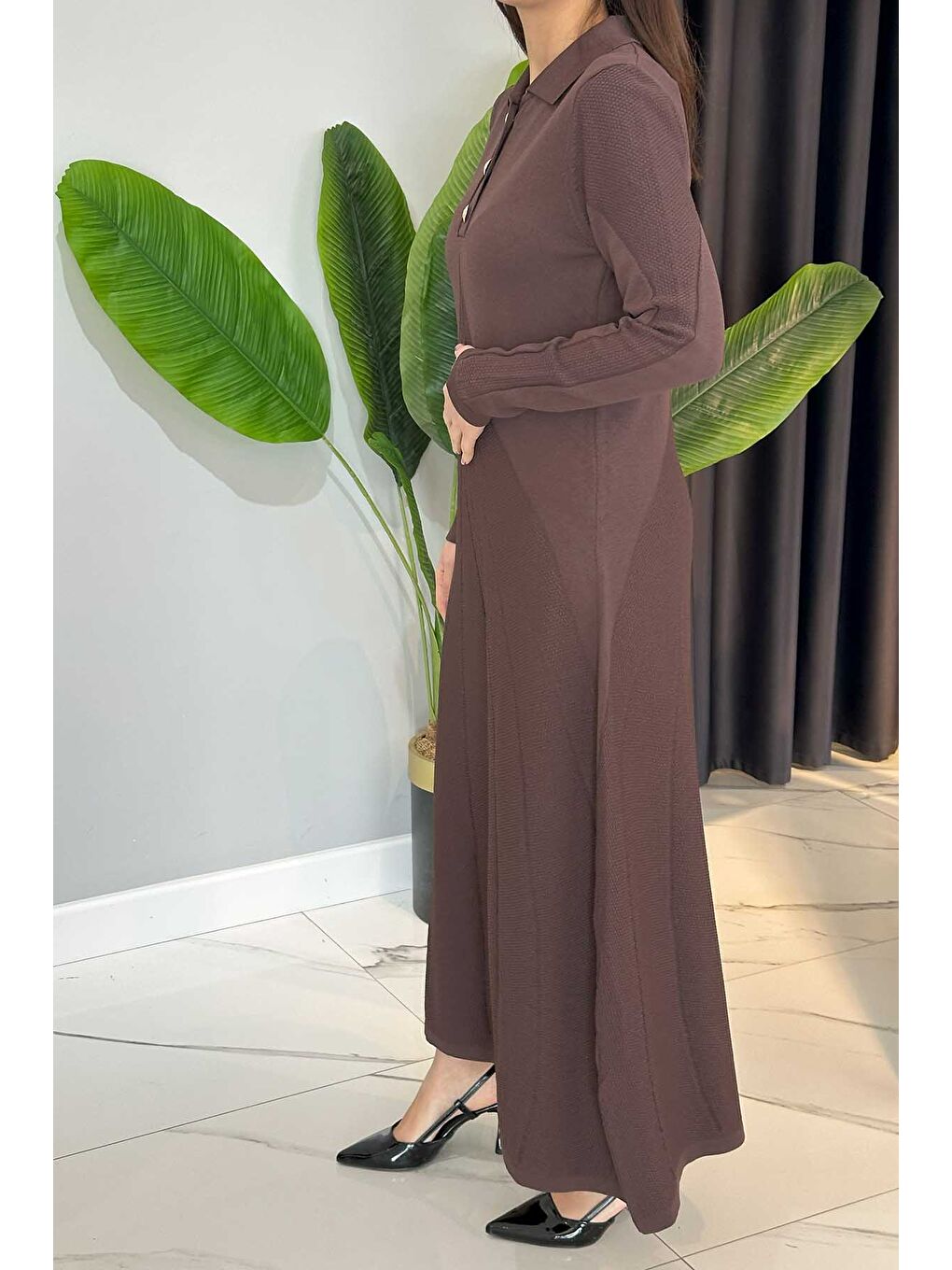 Elbise 1423 Kahverengi-1