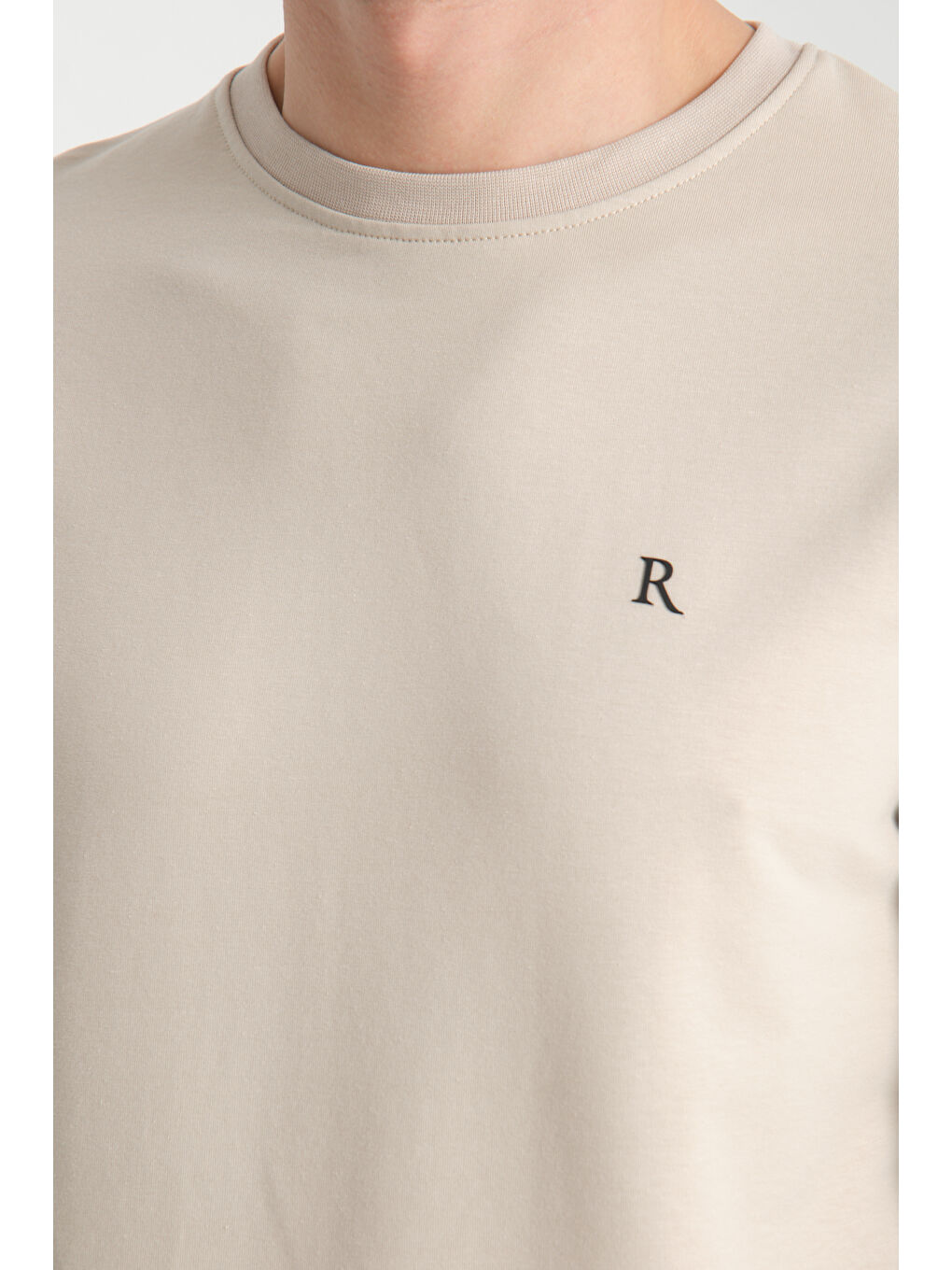 Bej Erkek Uzun Kol Bisiklet Yaka Sweatshirt 3206-2