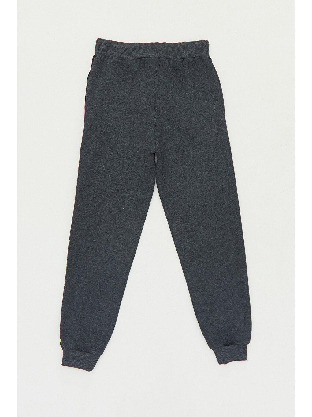 Antrasit Beli Bağcıklı Baskılı Jogger Erkek Çocuk Eşofman Altı-1