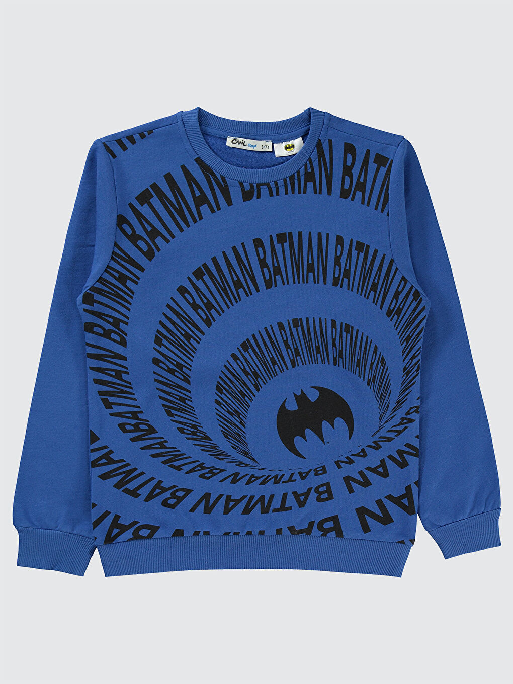 Civil Batman Erkek Çocuk Sweatshirt 6-9 Yaş Saks Mavisi