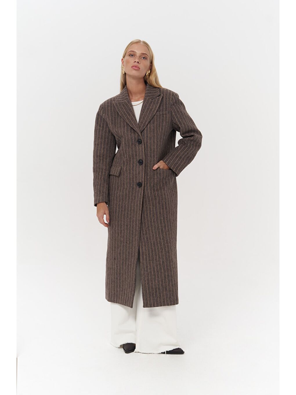 Mai Collection Kahverengi Gasadalur Çizgili Kahve Masculine Kaban