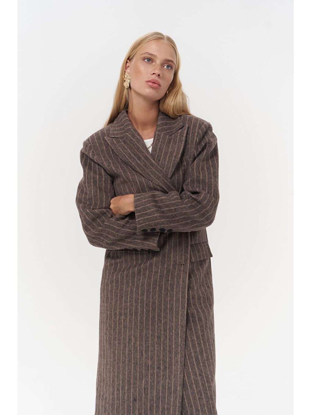 Mai Collection Kahverengi Gasadalur Çizgili Kahve Masculine Kaban - 1
