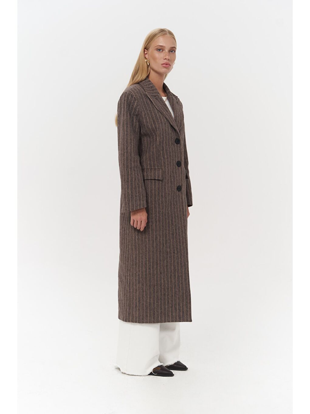 Mai Collection Kahverengi Gasadalur Çizgili Kahve Masculine Kaban - 3