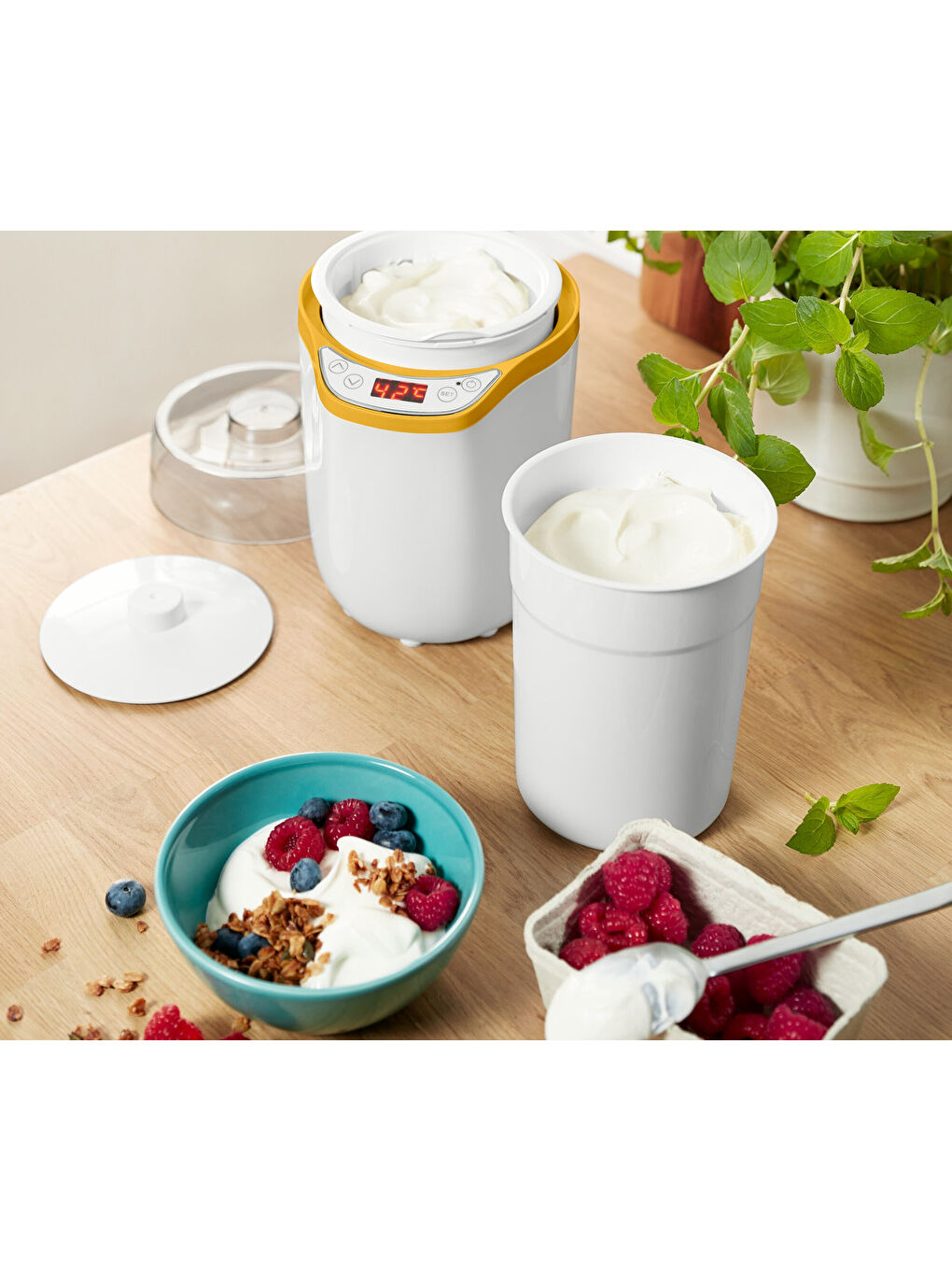 Beyaz Elektrikli Yoğurt ve Krem Peynir Hazırlayıcı-2