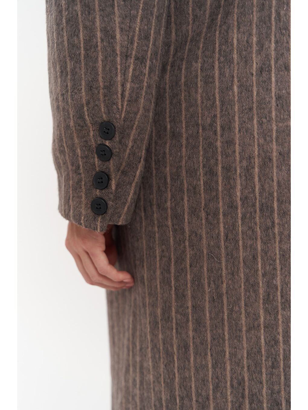 Mai Collection Kahverengi Gasadalur Çizgili Kahve Masculine Kaban - 5