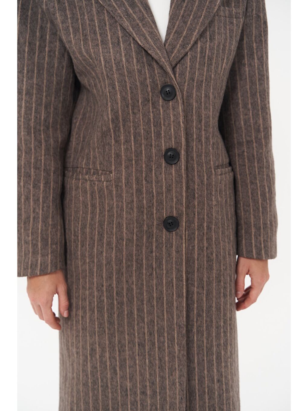 Mai Collection Kahverengi Gasadalur Çizgili Kahve Masculine Kaban - 6