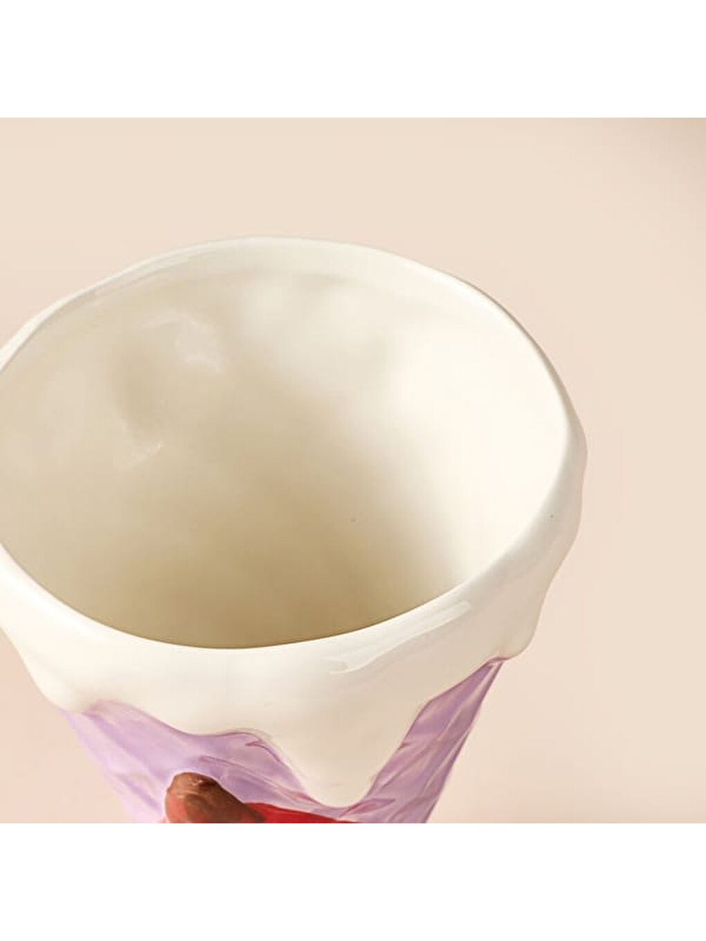 Kitchen Karpuz Desenli Seramik Dondurmalık - Mor-2