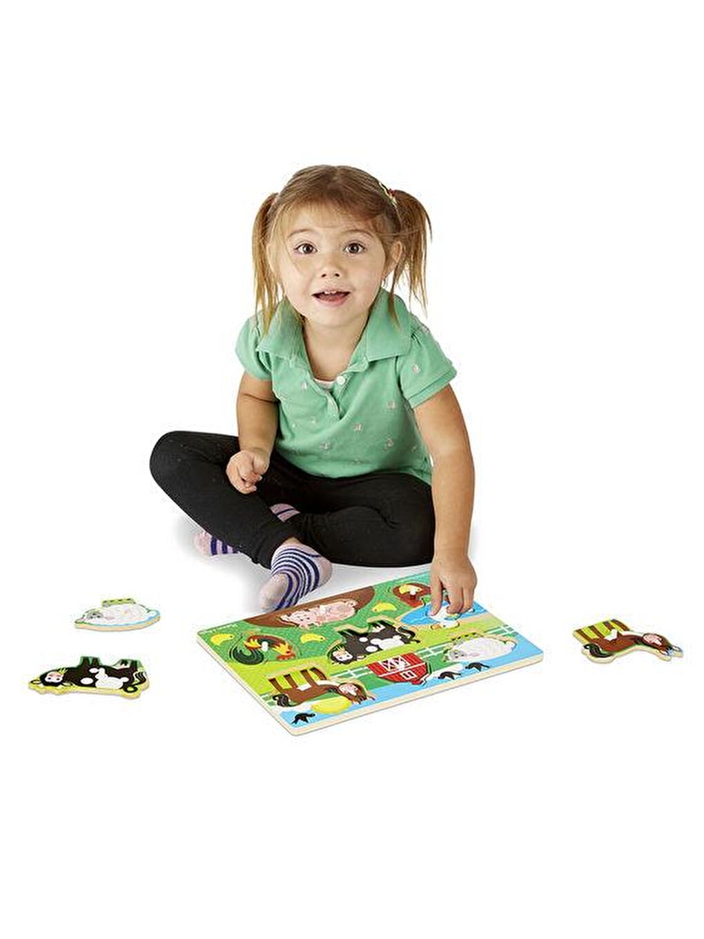 Melissa and Doug Karışık Ahşap Tutmalı Yapboz-Çiftlik - 2