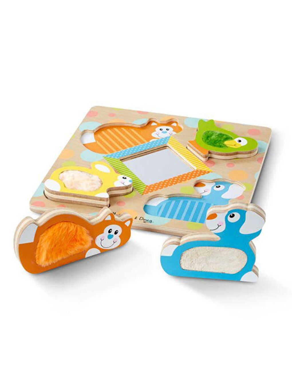 Melissa and Doug Karışık Dokun Hisset Yapboz - Evcil Hayvanları Bul - 1