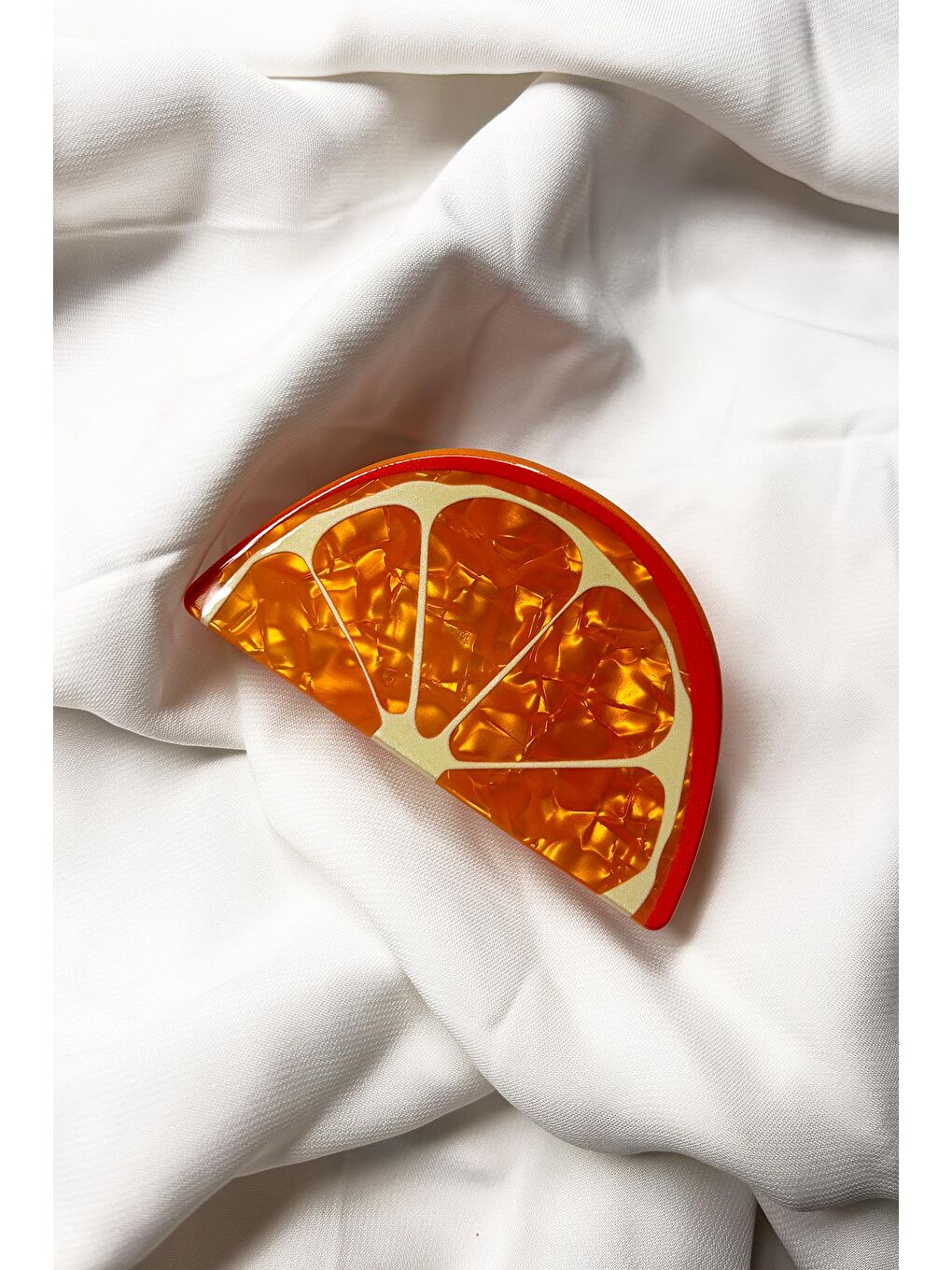 Turuncu Tatlı Portakal Dilimi Asetat Mandal Toka