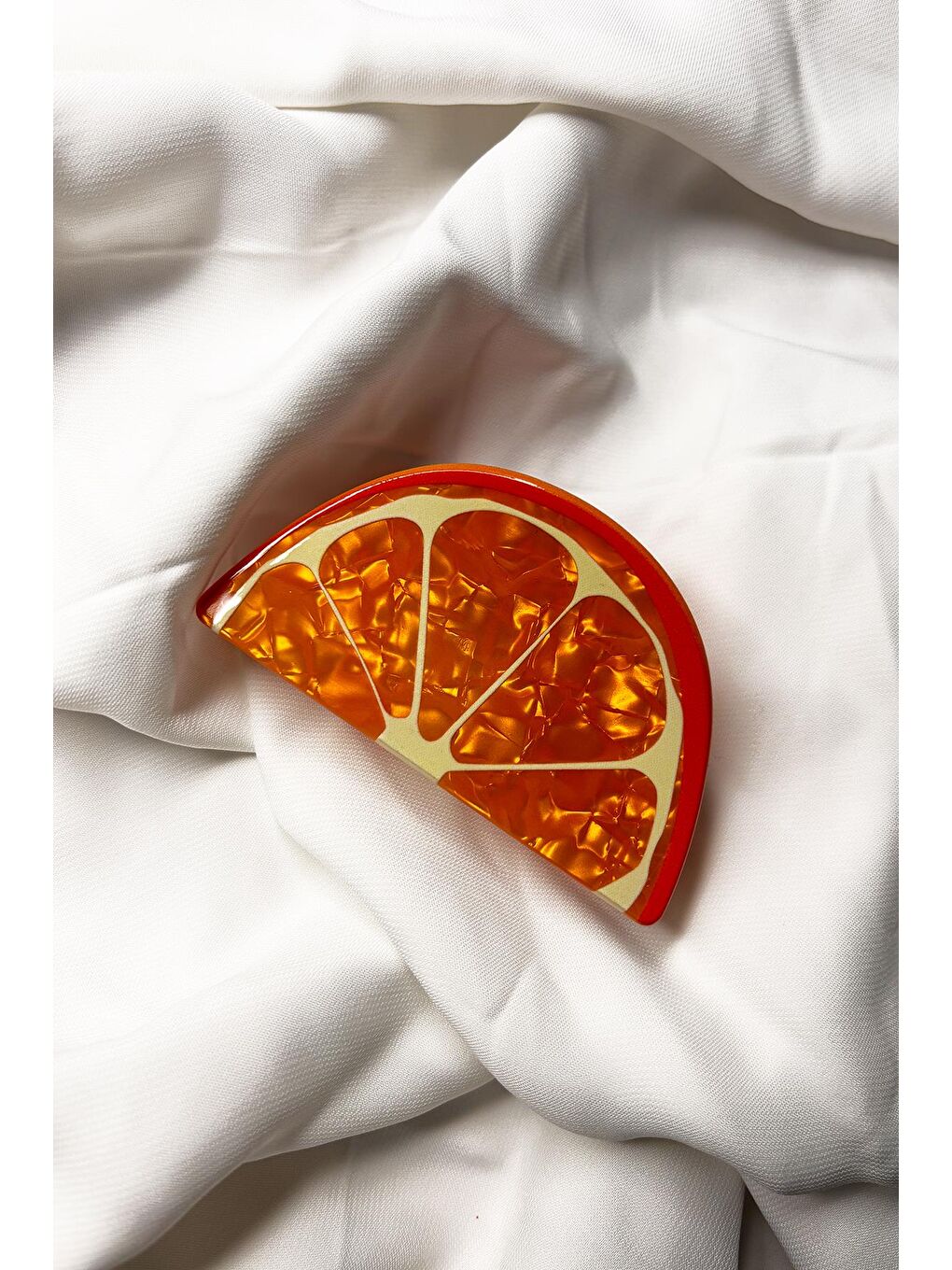 Turuncu Tatlı Portakal Dilimi Asetat Mandal Toka-1