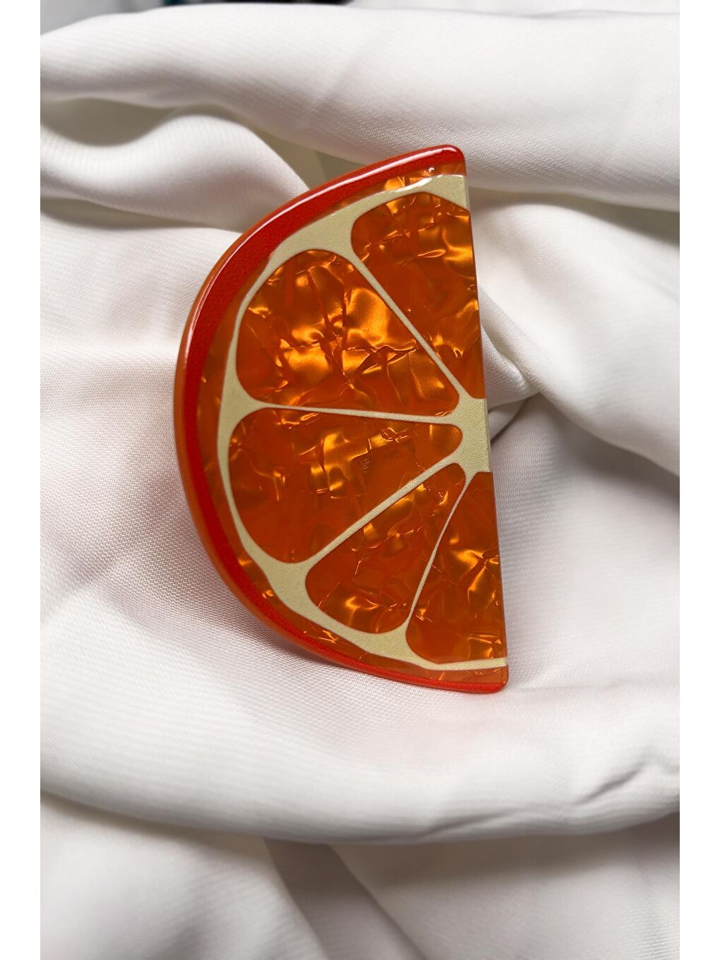 Turuncu Tatlı Portakal Dilimi Asetat Mandal Toka-3