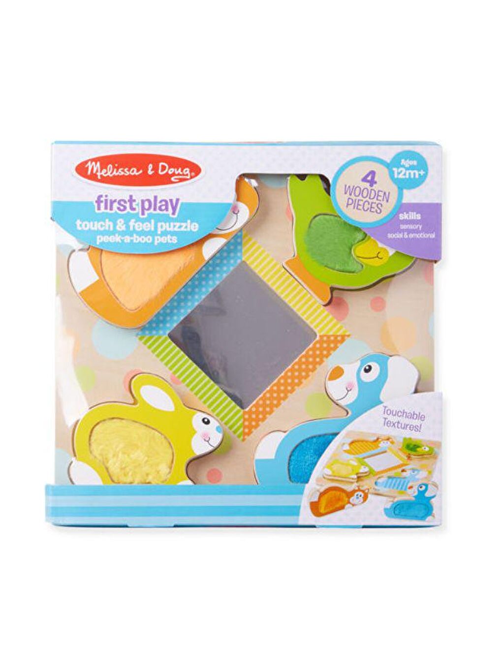 Melissa and Doug Karışık Dokun Hisset Yapboz - Evcil Hayvanları Bul - 4