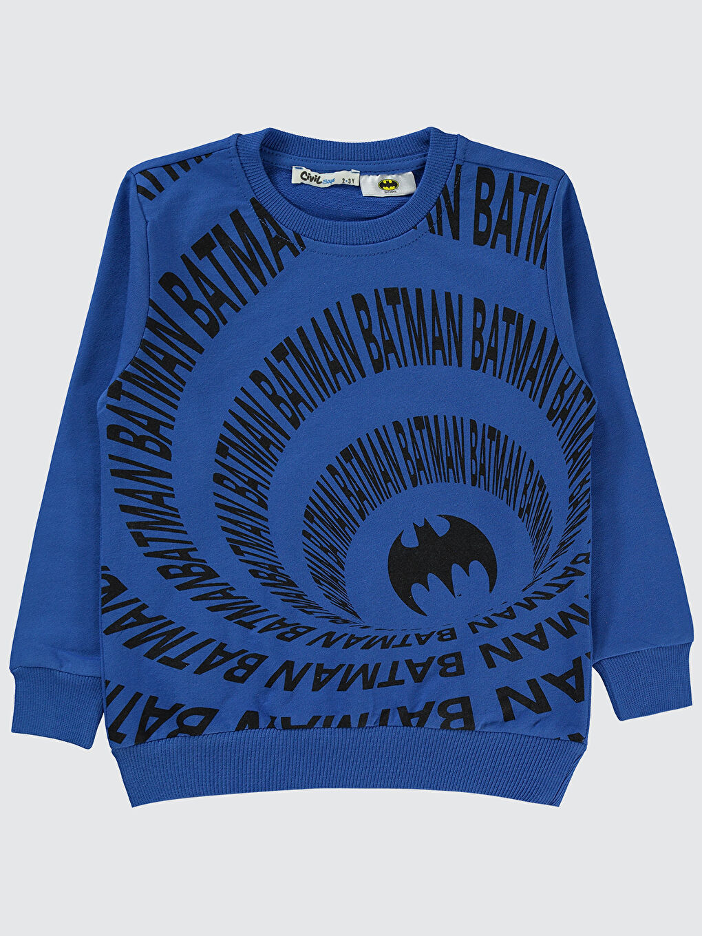 Civil Batman Erkek Çocuk Sweatshirt 2-5 Yaş Saks Mavisi