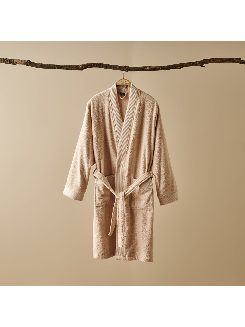 %100 Pamuk Premium Dorita Kadın Bornoz Bej (L/XL)