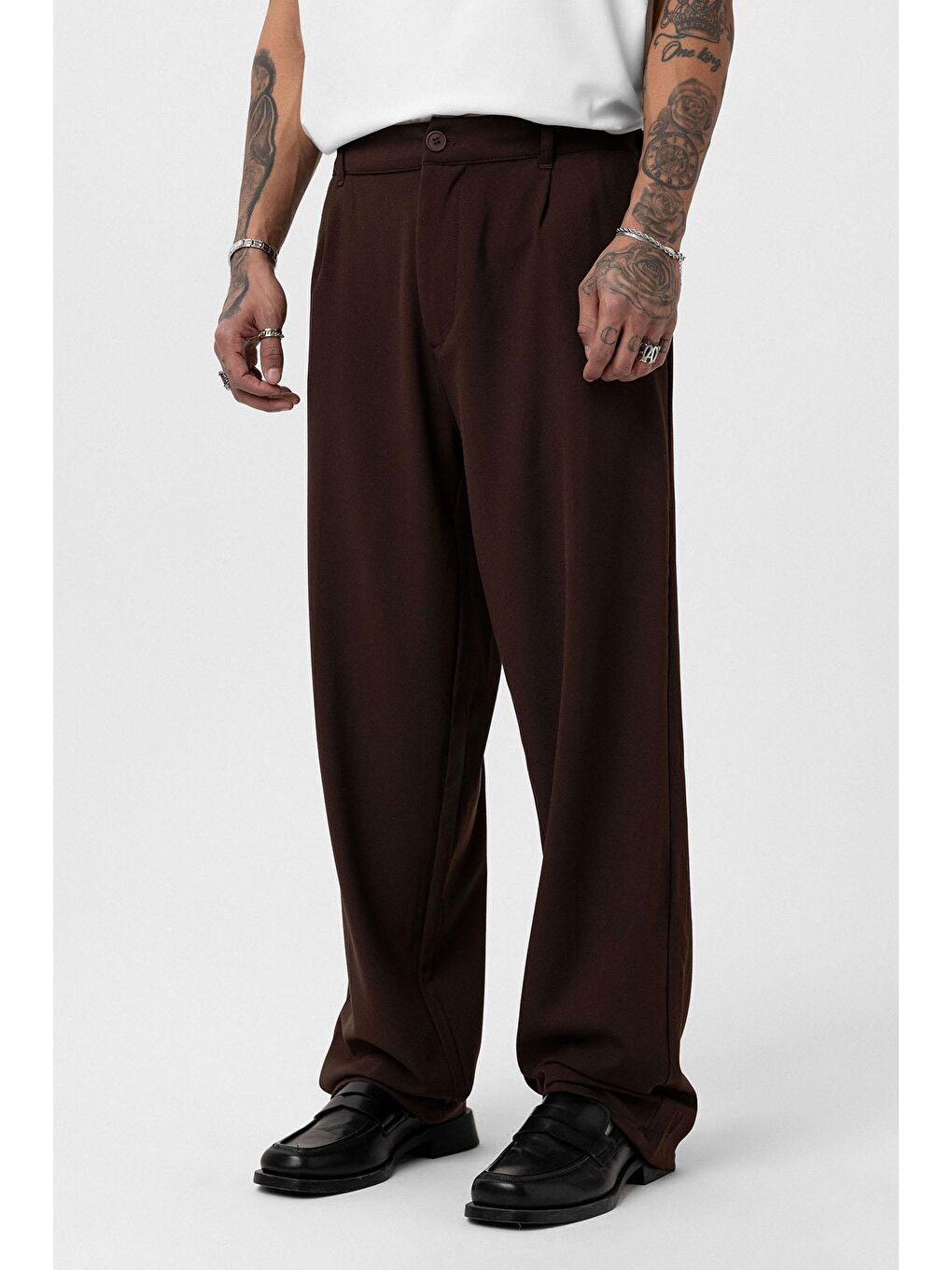 Kahverengi Rahat Kalıp Kruvaze Takım Elbise Kahve-3