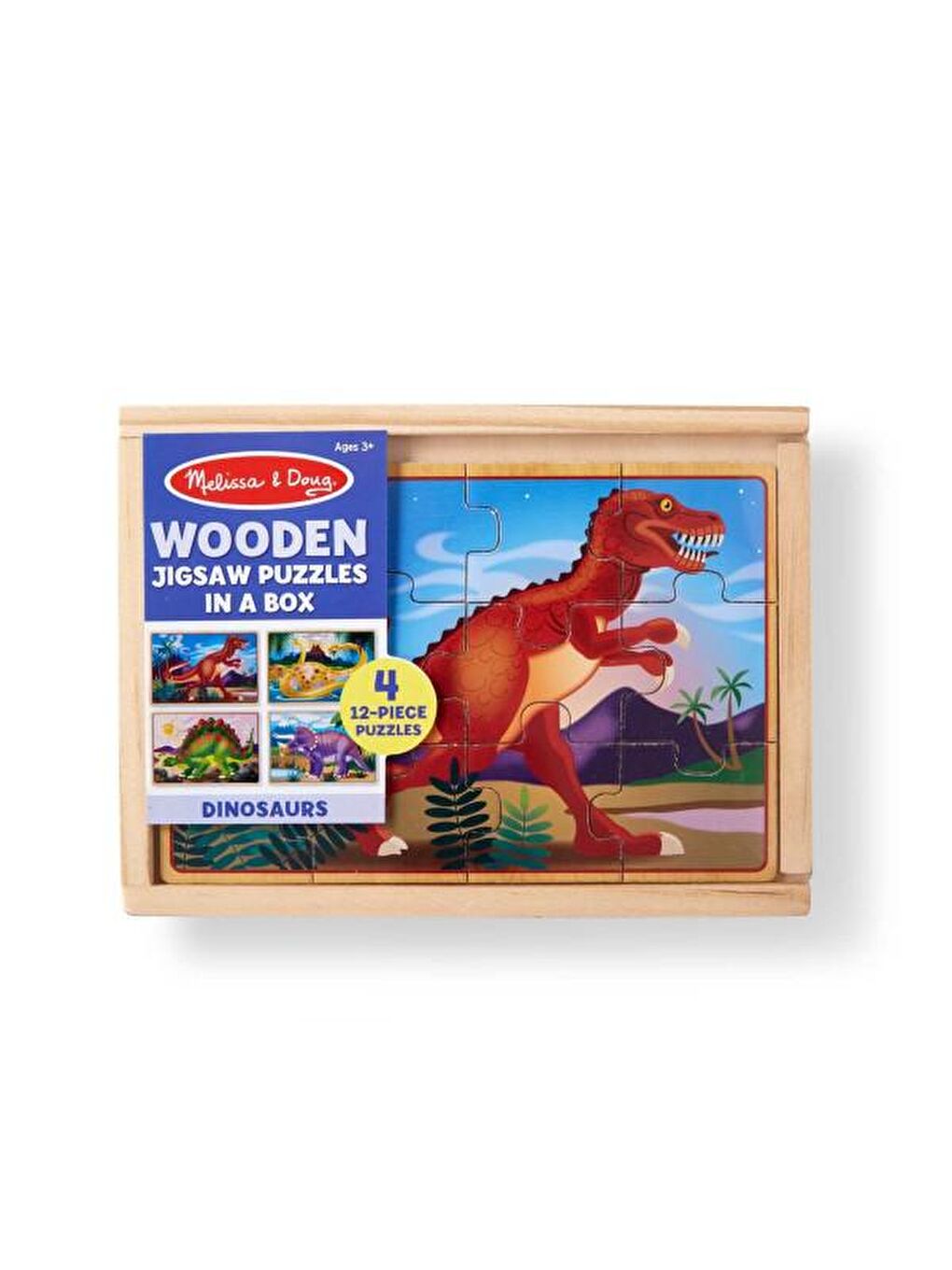 Melissa and Doug Karışık Ahşap 12x4 Yapboz Seti - Dinozorlar - 4