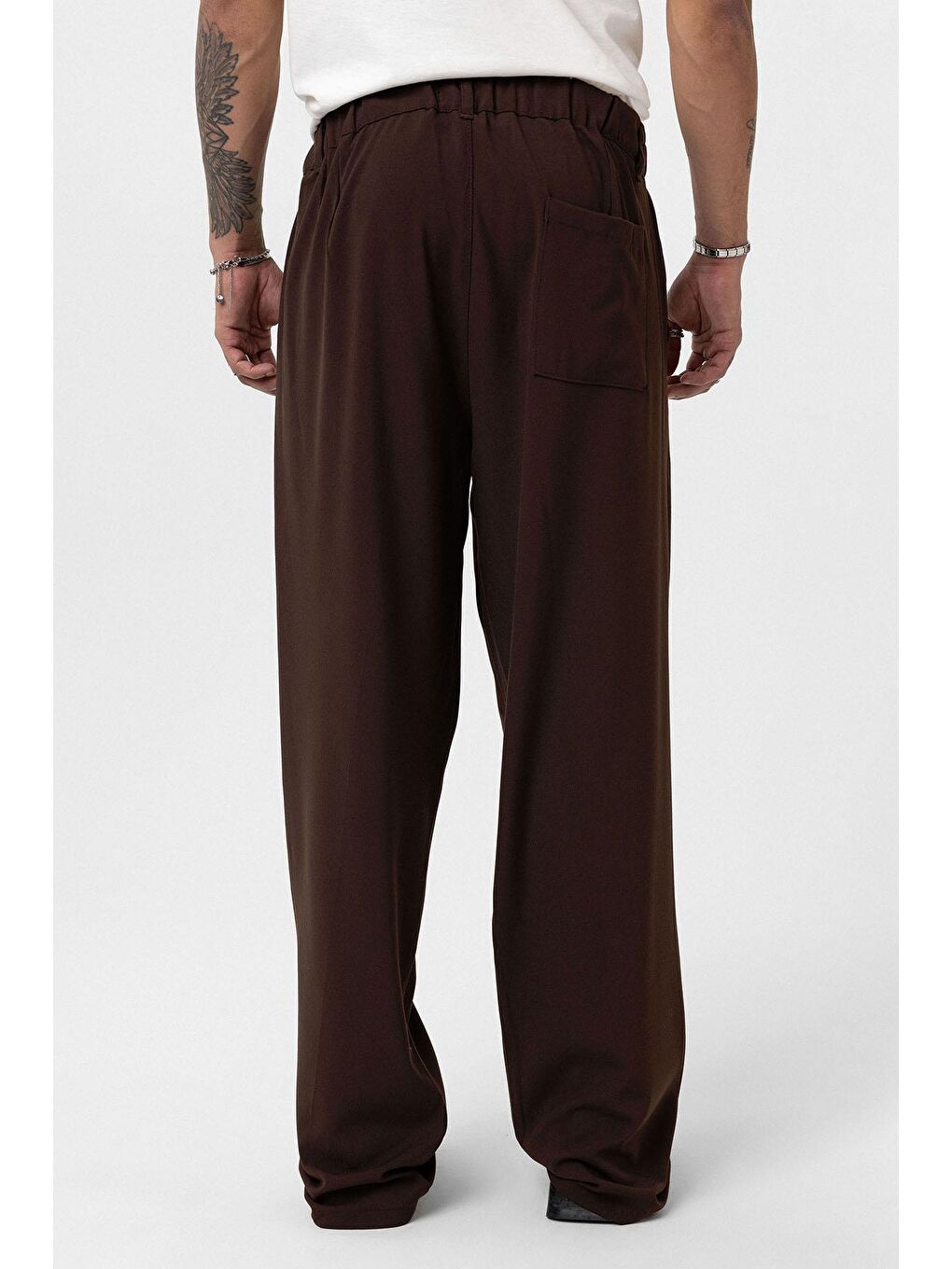 Kahverengi Rahat Kalıp Kruvaze Takım Elbise Kahve-4