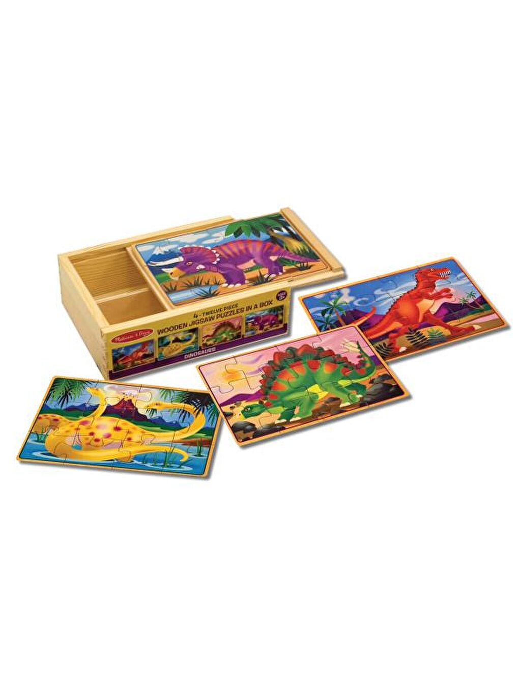 Melissa and Doug Karışık Ahşap 12x4 Yapboz Seti - Dinozorlar - 2